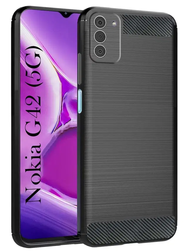 Rubber Mobile Back Cover for Nokia G42 5G (Black)