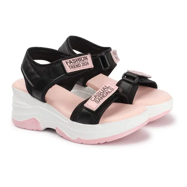 Sandals for Women & Girls (Pink, 4)