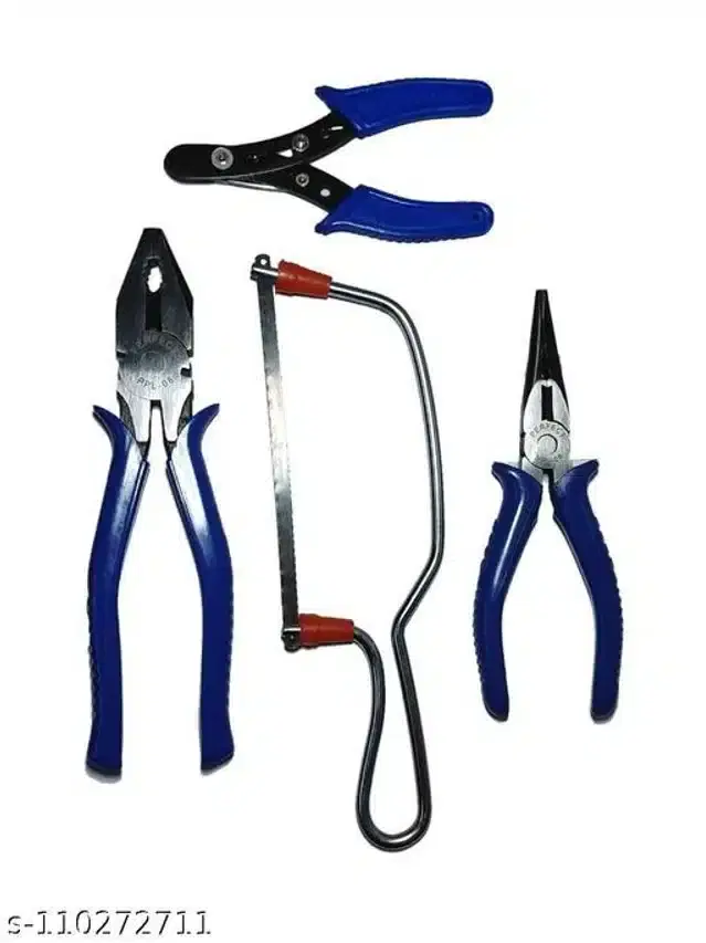 Hand Tool Kit, Set of 4, Multicolor