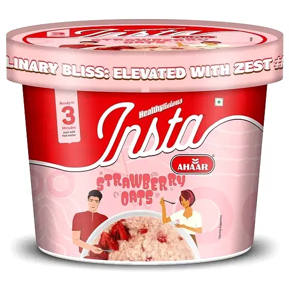 Insta Ahaar Strawberry Oats 55 g (Cup)