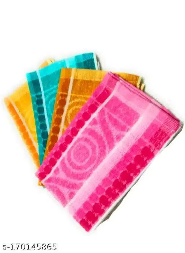Cotton Hand Towel, Multicolor, 20x10 inches, Pack of 4
