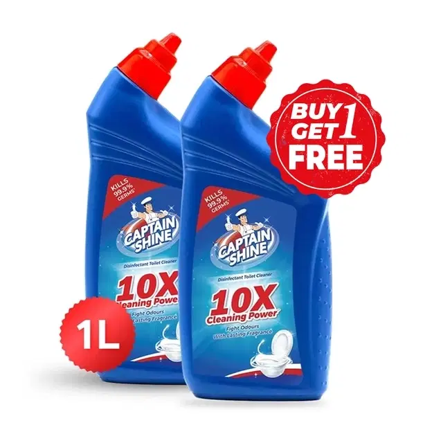 Captain Shine Disinfectant Toilet Cleaner - 2X1 L (Buy 1 Get 1 Free)
