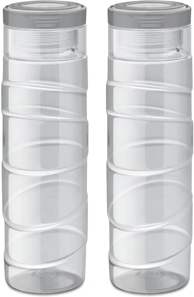 Milton Plastic Water Bottles, Pack of 2, Grey, 1000 ml