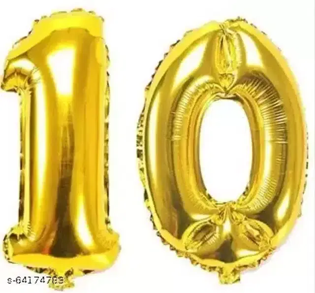 Solid Foil Number Balloon, Multicolor, Pack of 2