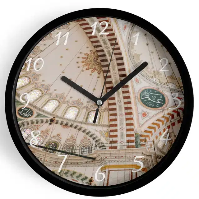 Plastic Islamic Allah Printed Wall Clock, Multicolor, 10x10 Inches