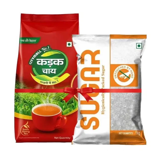 Citymall No.1 Kadak Tea 1 kg + Sugar 1 kg