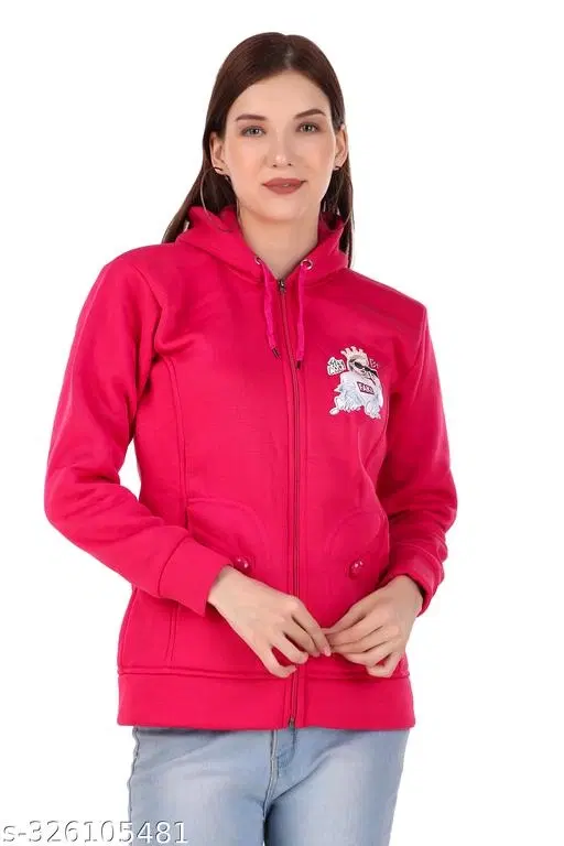 Polyester Sweater for Women (Dark Pink, M)