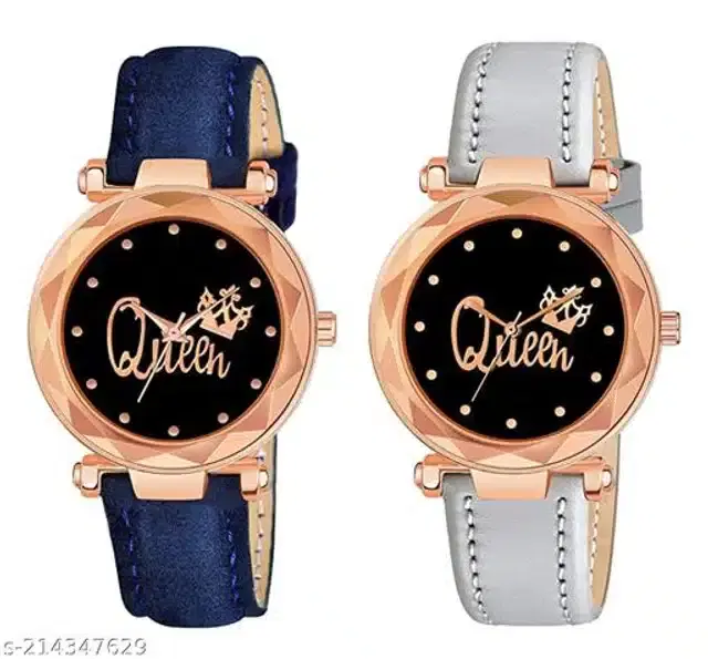 Analog Watch for Women, Pack of 2 (Multicolor)