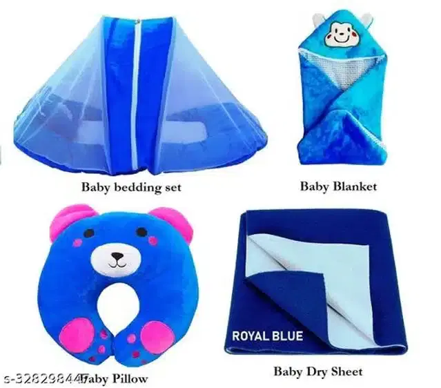 Combo of Baby Sleeping Set, Blue, Set of 4
