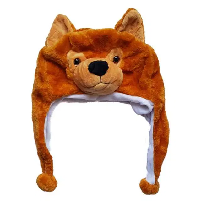Unisex Plush Animal Warm Ski Caps, Pack of 1 (Orange, 3-8 Years) (SE-4)