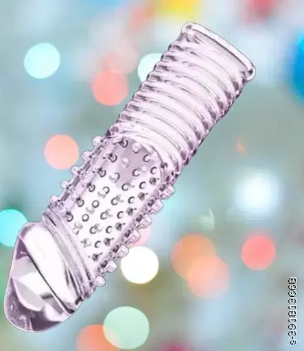 A R Silicone Crystal Dotted Condom for Men, Transparent