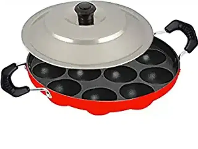 Non Stick Appam Maker with Lid, Multicolor