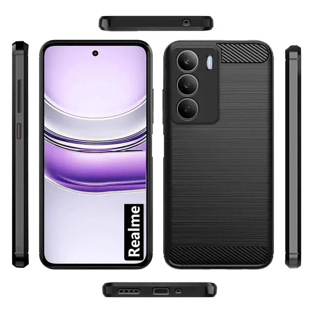 Rubber Back Cover For Realme C75 5G, Black