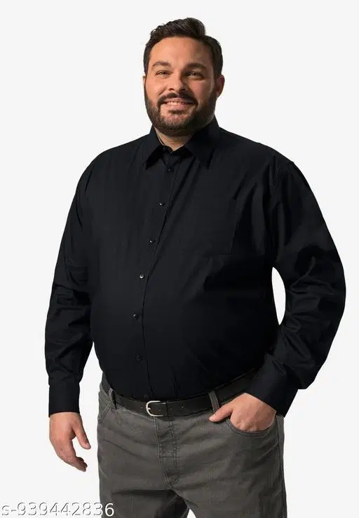 Solid Shirt for Men (Black, M)