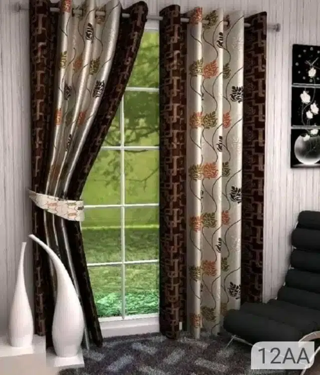 Window Curtains, Pack of 2, Coffee, 5 feet