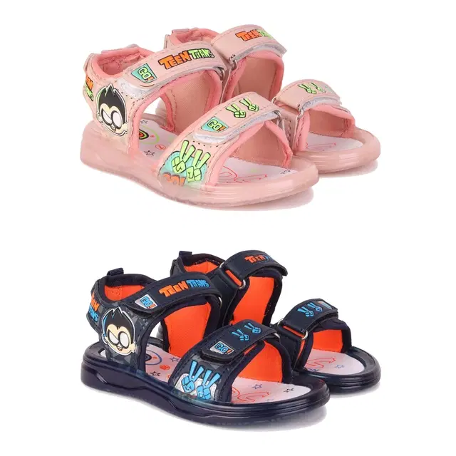 Sandals for Kids, Pack of 2 (Multicolor, 7 C)