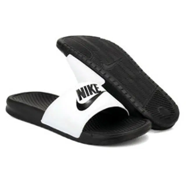 Nike Sliders for Men (Black & White, 6)