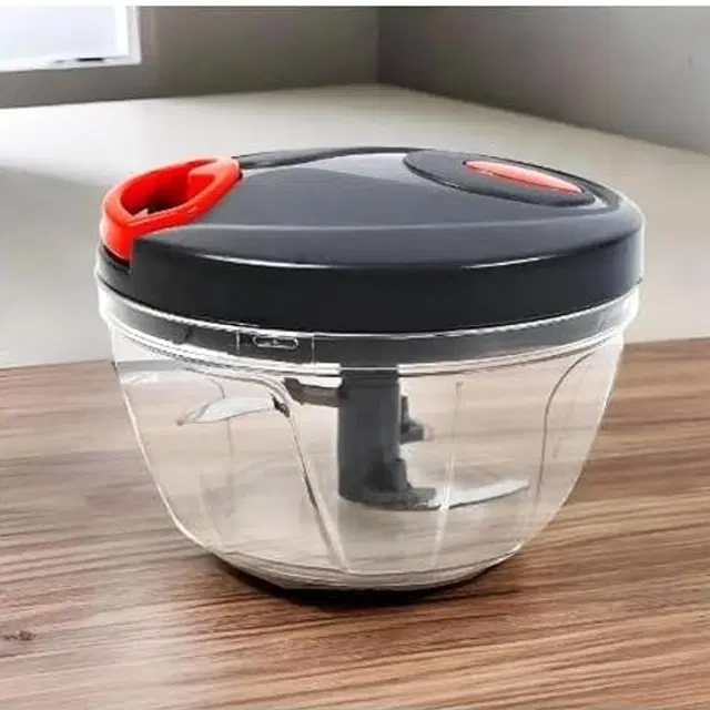 Plastic Vegetable and Fruit Manual Chopper, Multicolor, 400 ml