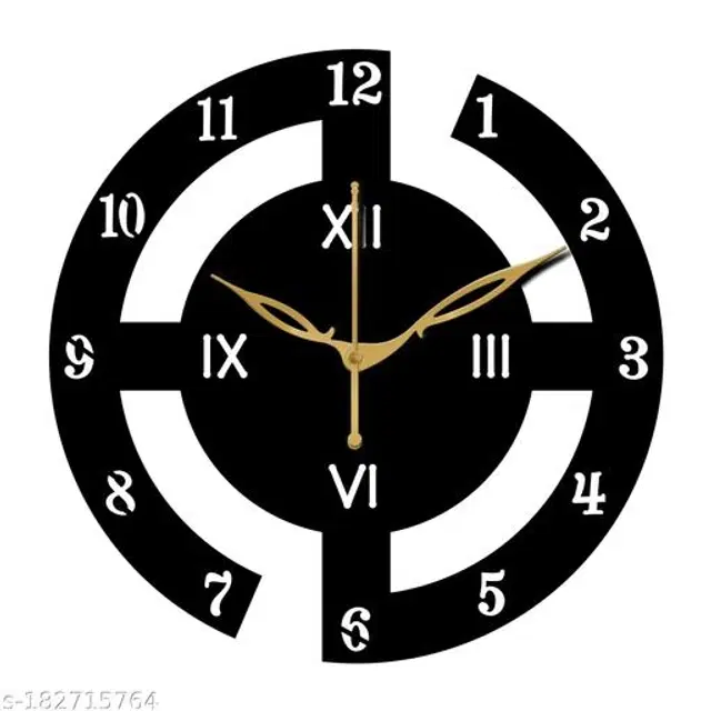 Wooden Wall Clock, Black