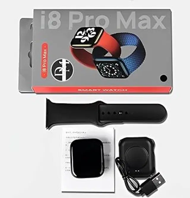 I8 Pro Maxx Smart Watch for Men & Women, Black