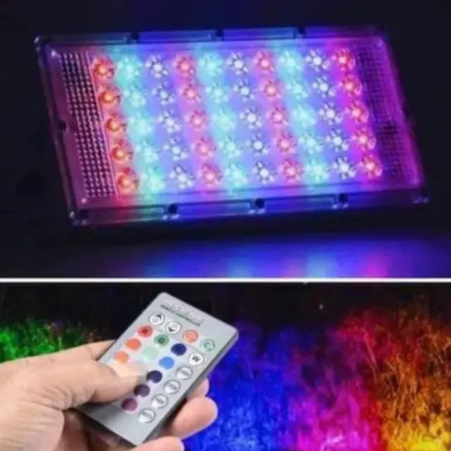 Waterproof Remote Control 7 Modes LED Wall Light, Multicolor, 50 W