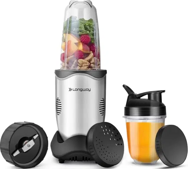 Longway Nutri 2J 600 W Juicer Mixer Grinder, Nutri 2J | 2 Jars | Silver