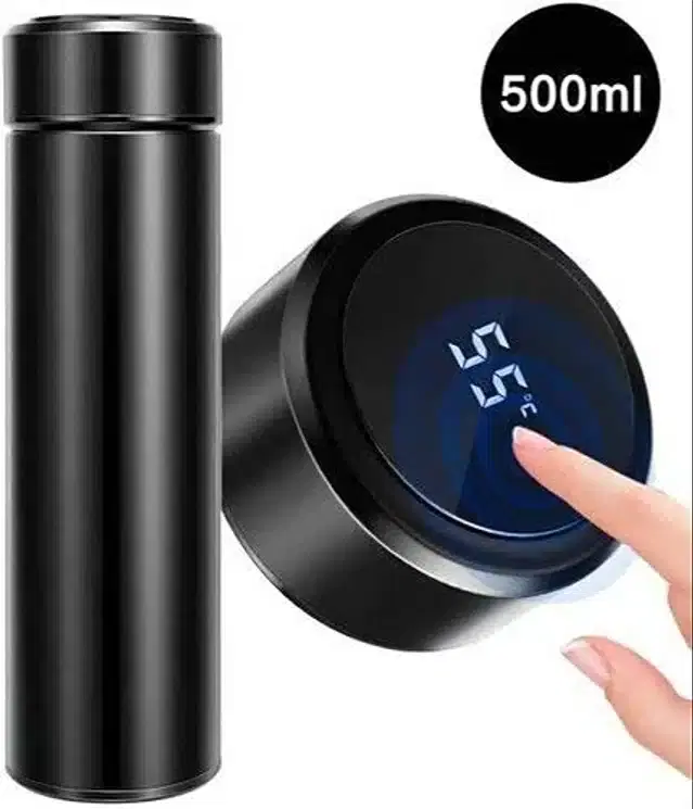 Temperature LED Display Water Bottle, Black, 500 ml