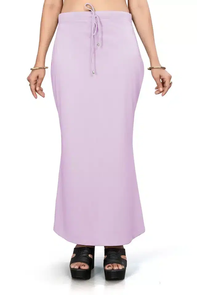 Lycra Solid Saree Petticoat for Women (Lavender, S)