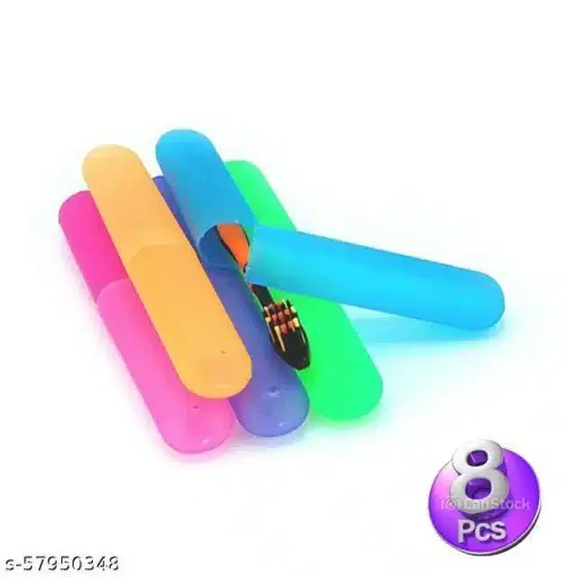 Toothbrush Cover, Multicolor, Pack of 8