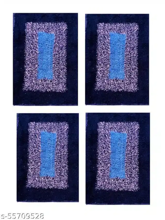 Bath Mats, Multicolor, 58x38x0.5 cm, Pack of 4