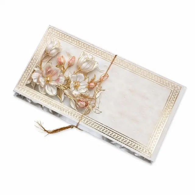 Diacraft Elegant White Floral Shagun Envelope
