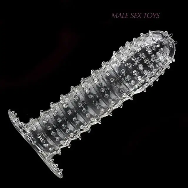 Crystal Dotted Reusable Condom for Men, Transparent