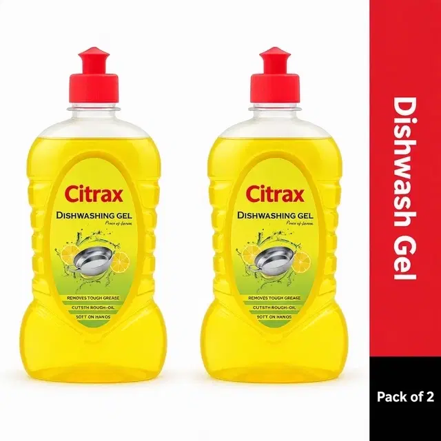 Citrax Dishwash Gel 2X500 ml (Bottle) (Pack of 2)