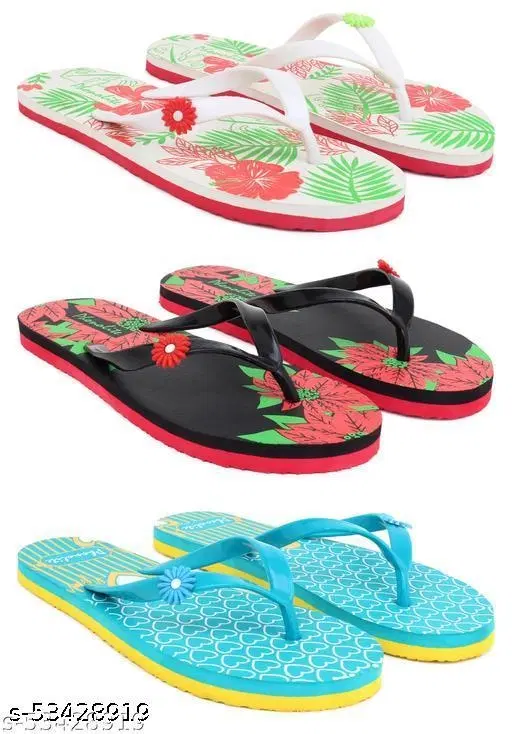 Slippers for Women, Multicolour, Pack of 3 (5)