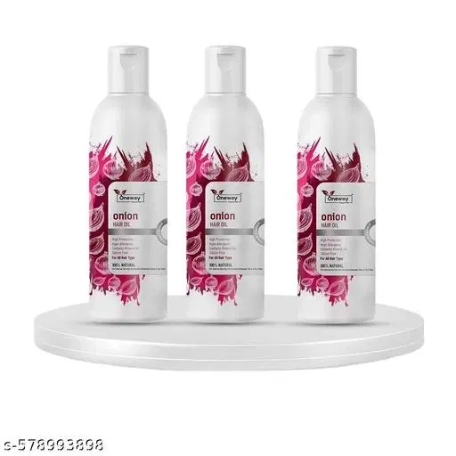 Oneway Happiness Herbal Onion Hair Oil, Pack of 3 (200 ml)