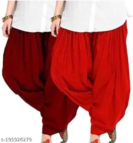 Patiala for Women, Pack of 2 (Maroon, 44)