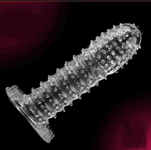 A R Silicone Crystal Dotted Condom for Men, Transparent