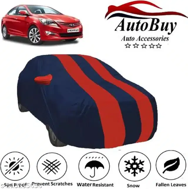 Taffeta Waterproof Car Cover for Hyundai Fluidic Verna 4S, Multicolor