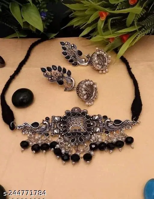 Black Pearl AD Jewellery Set
