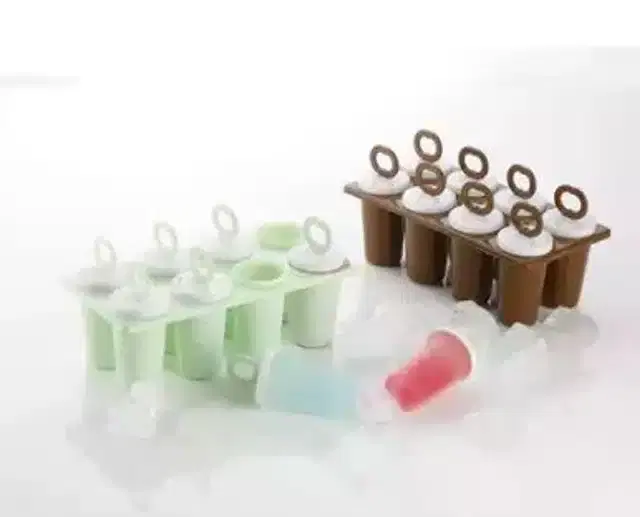 Manual Ice Cream Maker Mould Set, Brown & Green, Set of 2, 100 ml