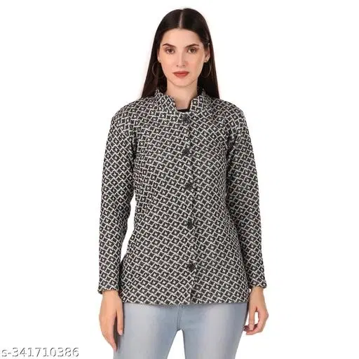 Acrylic Sweater for Women (Black, L)