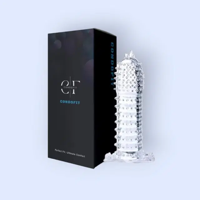 Crystal Dotted Reusable Condom for Men, Transparent