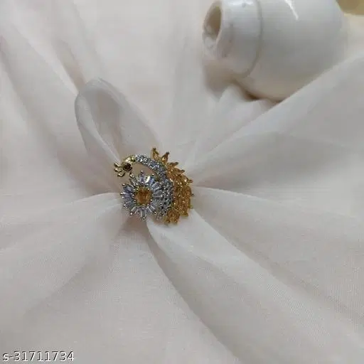 Finger Ring for Woman for Women (Gold, Free Size)