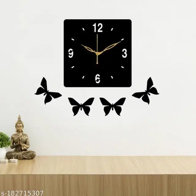 Wooden Wall Clock, Black