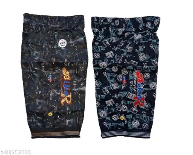 Cotton Capris for Kids, Pack of 2 (Multicolor, 2-3 Years)