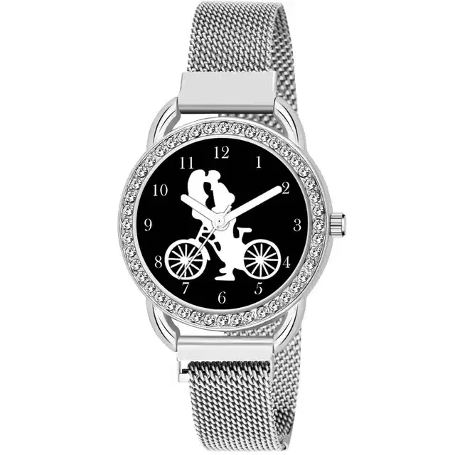 Analog Watch for Girls (Silver)