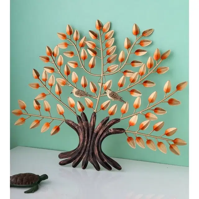 Artisan Metal Tree Wall Hanging With Birds Tree Of Life 47x40x3cm