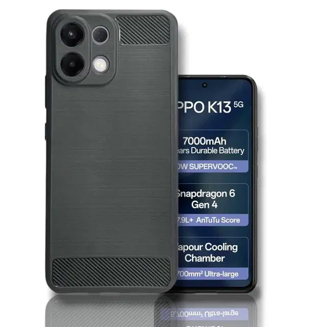Rubber Back Cover For Oppo K13 5G, Black