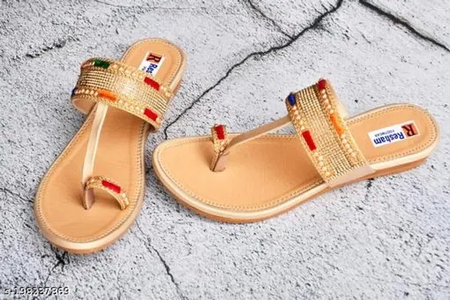 Flats for Women (Beige, 7)