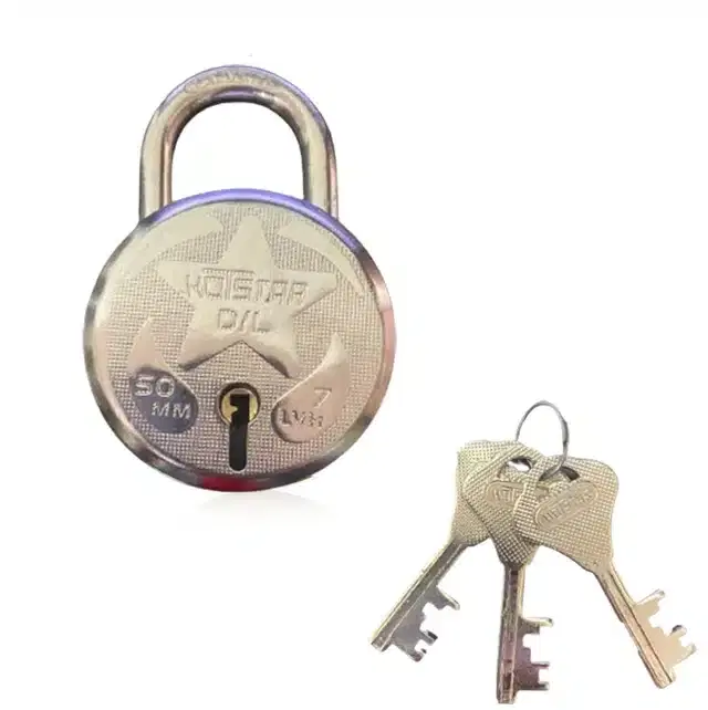 Stainless Steel Door Lock & Key, Silver